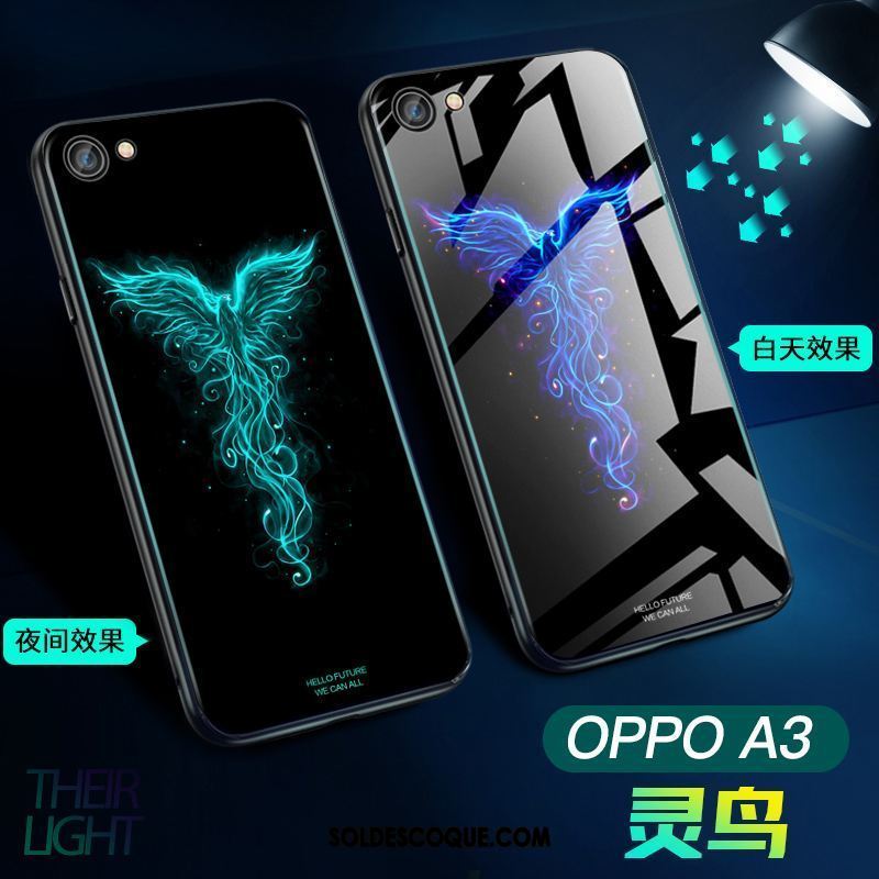 Coque Oppo A3 Tendance Lumineuses Verre Cool Créatif Pas Cher