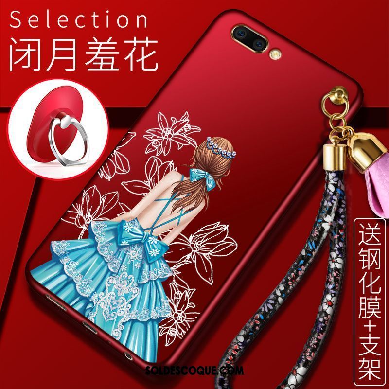 Coque Oppo A3s Fluide Doux Incassable Protection Tendance Rouge Pas Cher