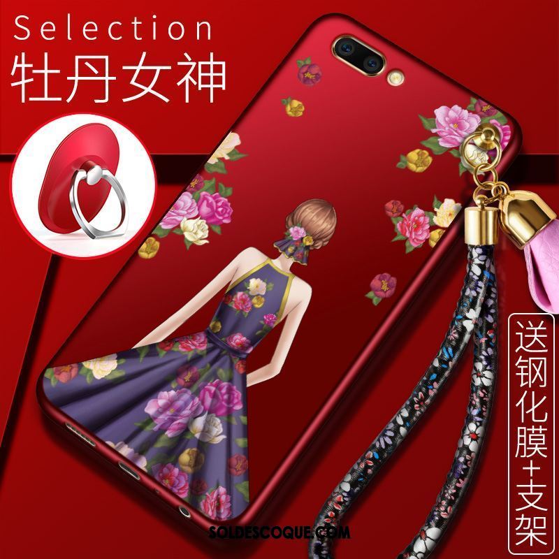 Coque Oppo A3s Fluide Doux Incassable Protection Tendance Rouge Pas Cher