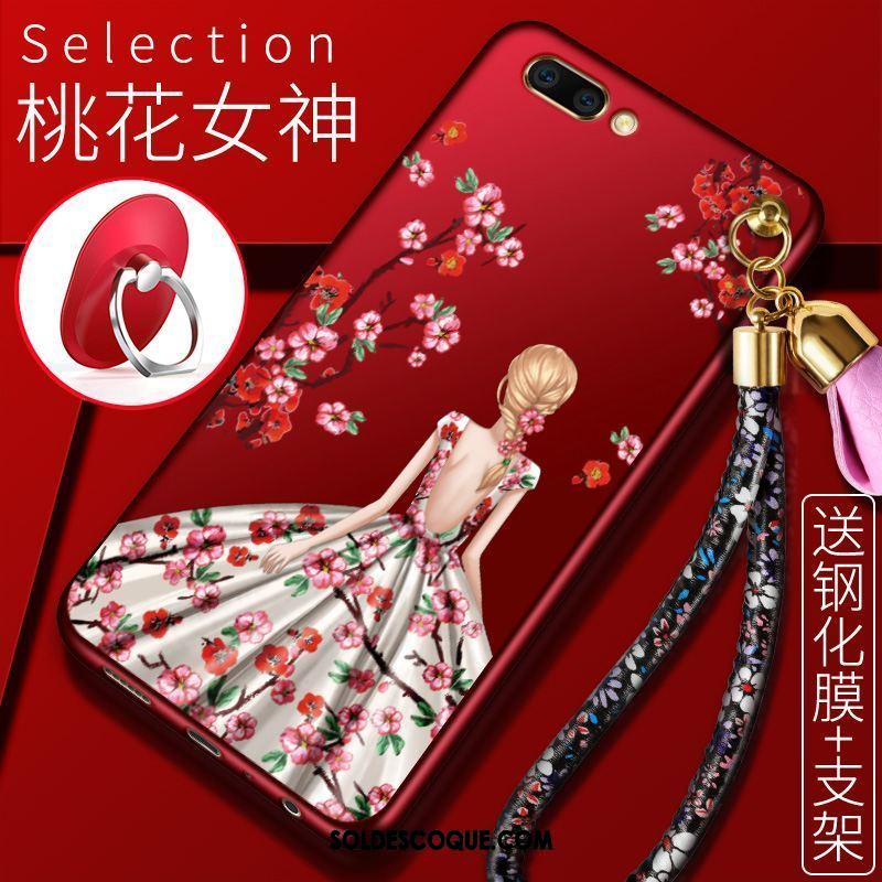 Coque Oppo A3s Fluide Doux Incassable Protection Tendance Rouge Pas Cher