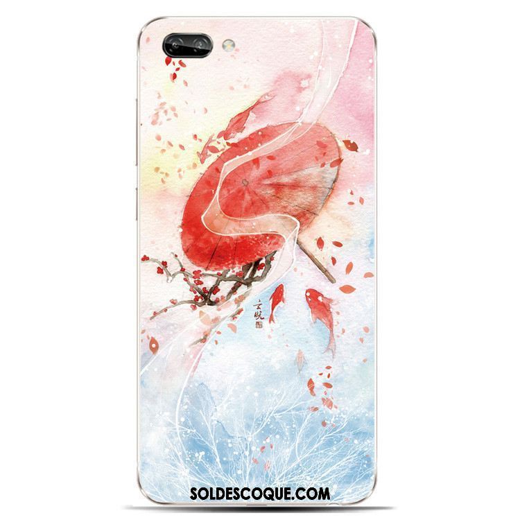 Coque Oppo A3s Fluide Doux Silicone Style Chinois Étui Rouge En Vente