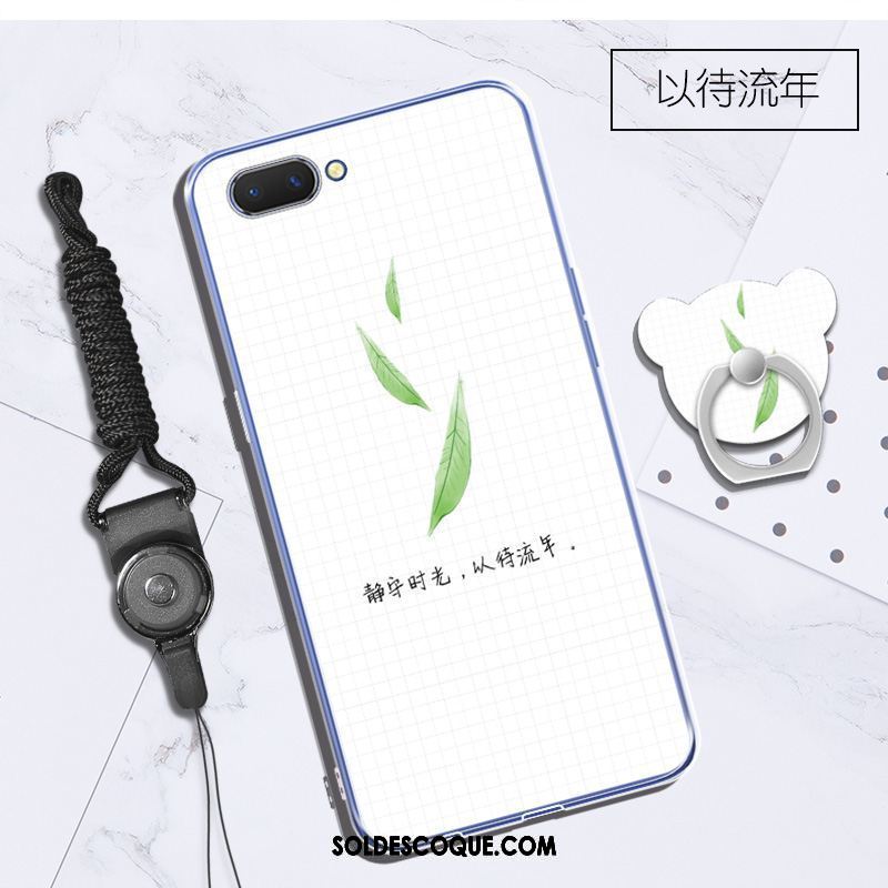 Coque Oppo A3s Incassable Fluide Doux Téléphone Portable Vert Ornements Suspendus Soldes