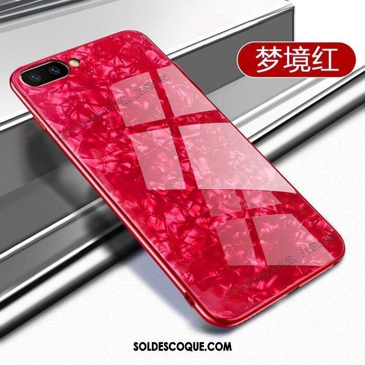 Coque Oppo A3s Net Rouge Noir Verre Fluide Doux Étui France