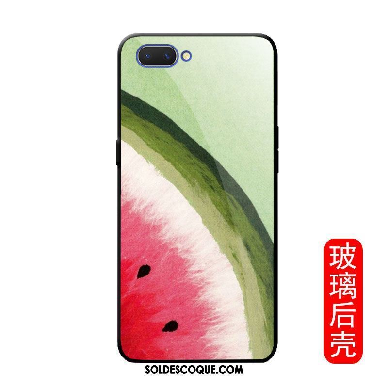 Coque Oppo A3s Pastèque Verre Silicone Fruit Miroir Pas Cher