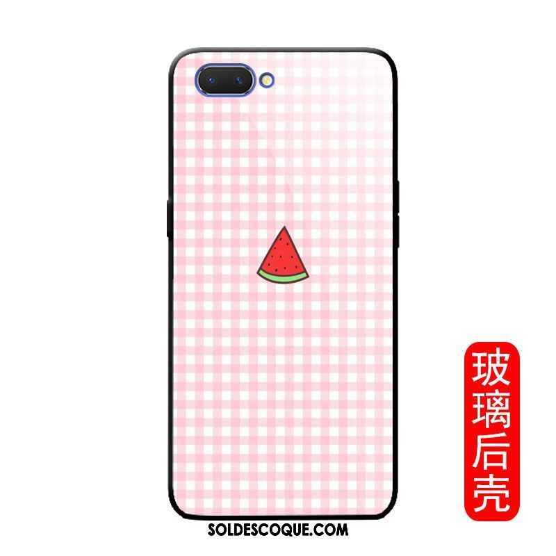 Coque Oppo A3s Pastèque Verre Silicone Fruit Miroir Pas Cher