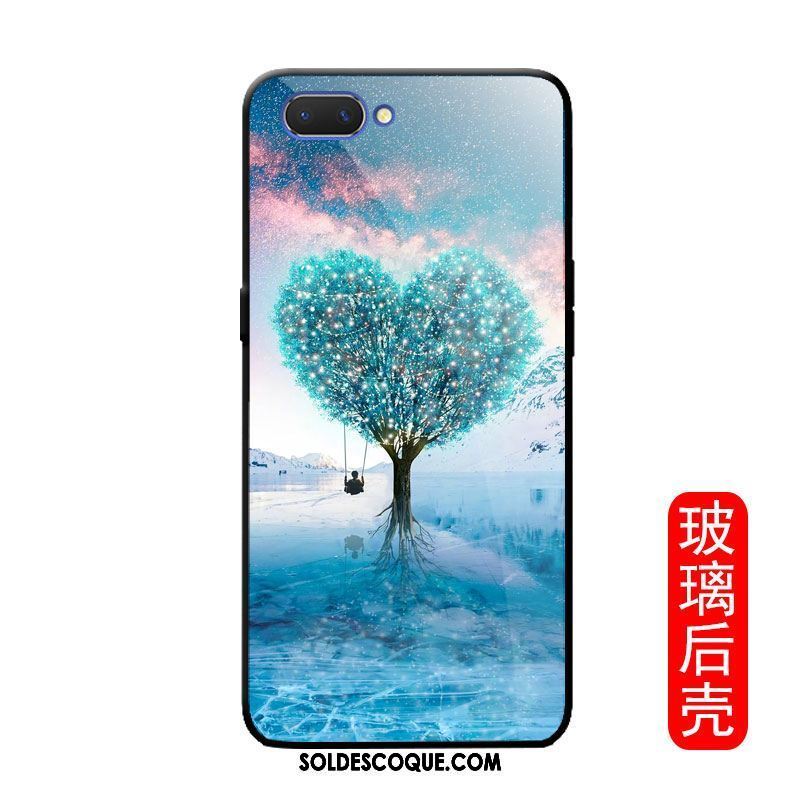 Coque Oppo A3s Protection Incassable Verre Tendance Bleu Soldes