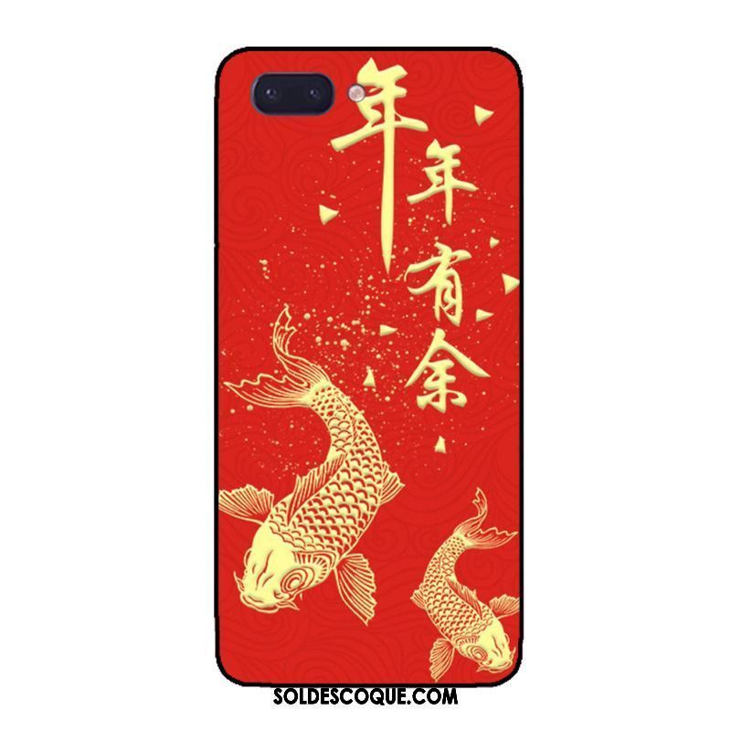 Coque Oppo A3s Richesse Style Chinois Noir Fluide Doux Silicone En Vente