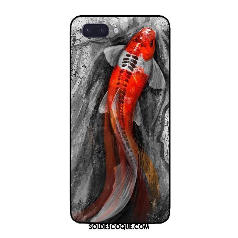 Coque Oppo A3s Richesse Style Chinois Noir Fluide Doux Silicone En Vente