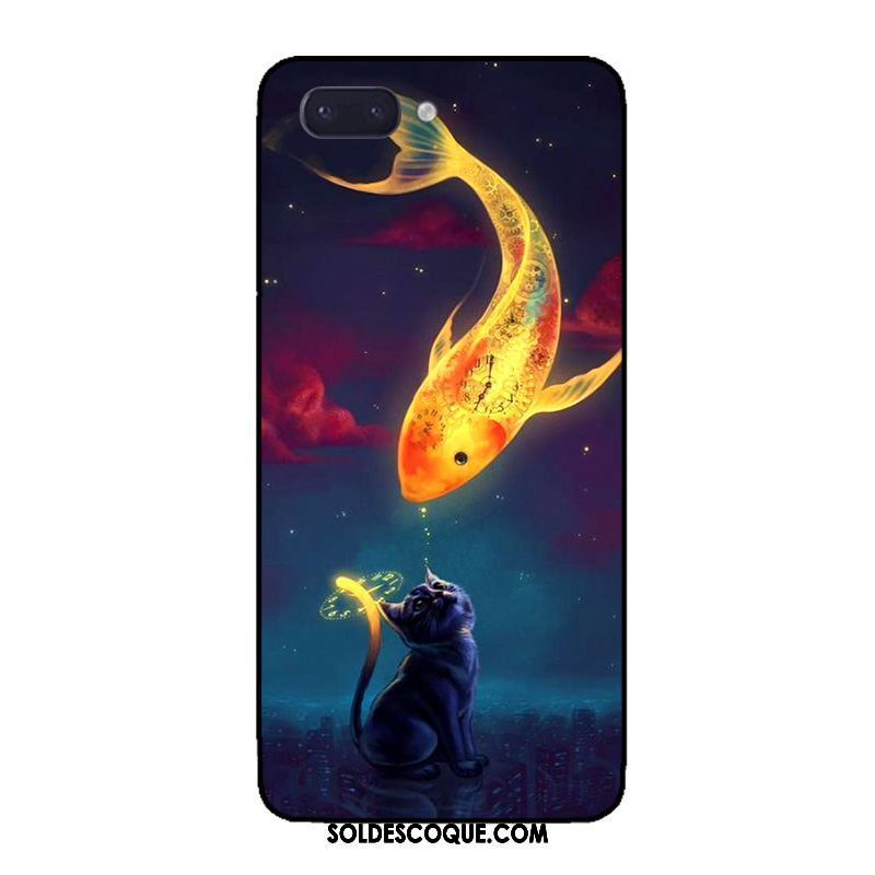 Coque Oppo A3s Richesse Style Chinois Noir Fluide Doux Silicone En Vente