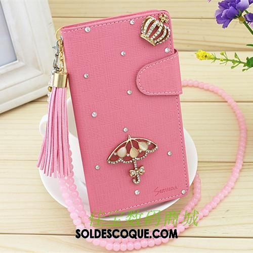 Coque Oppo A3s Rose Silicone Incassable Carte Étui En Cuir Pas Cher