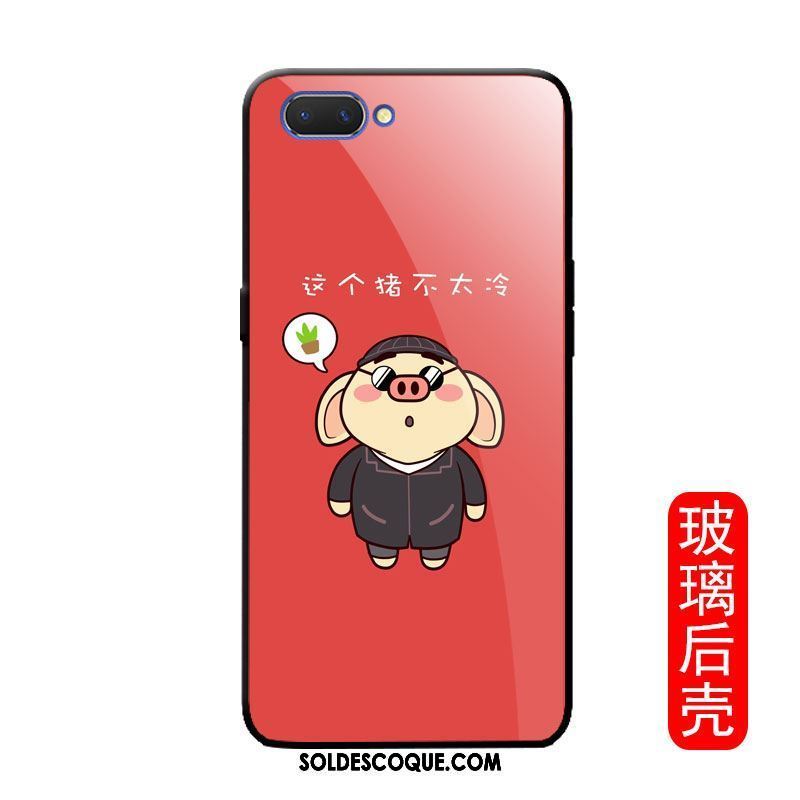 Coque Oppo A3s Rouge Incassable Étui Verre Téléphone Portable Pas Cher