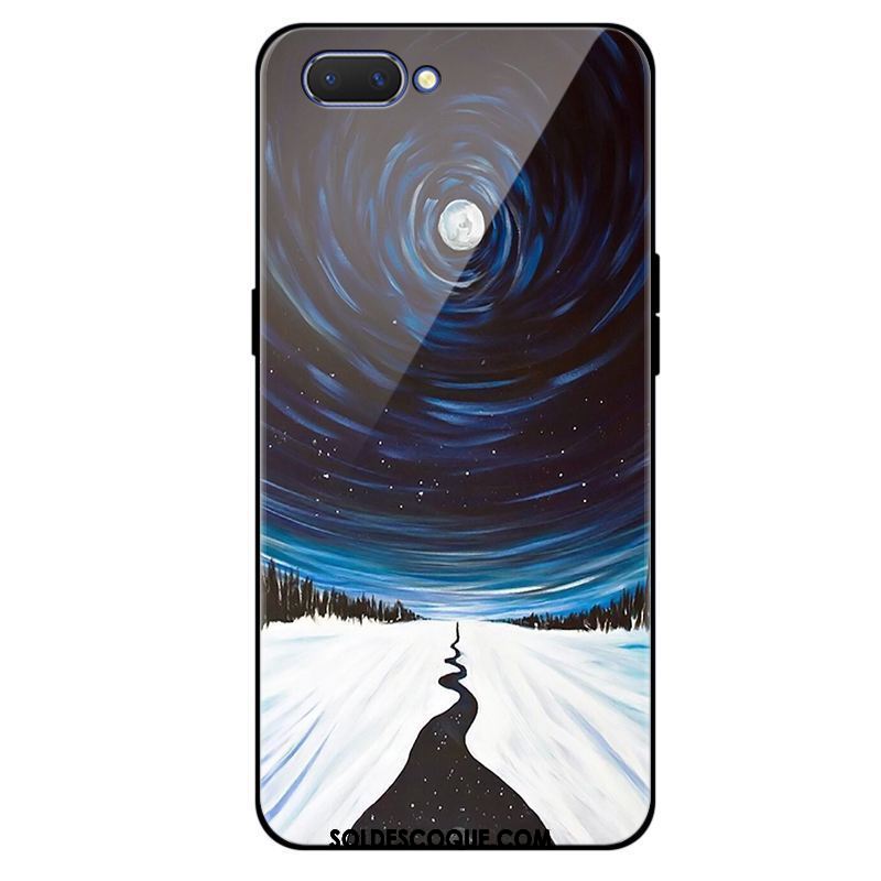 Coque Oppo A3s Silicone Verre Téléphone Portable Incassable Bleu France