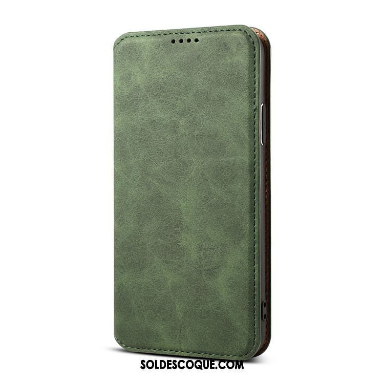 Coque Oppo A3s Téléphone Portable Carte Business Vert Étui En Cuir Pas Cher