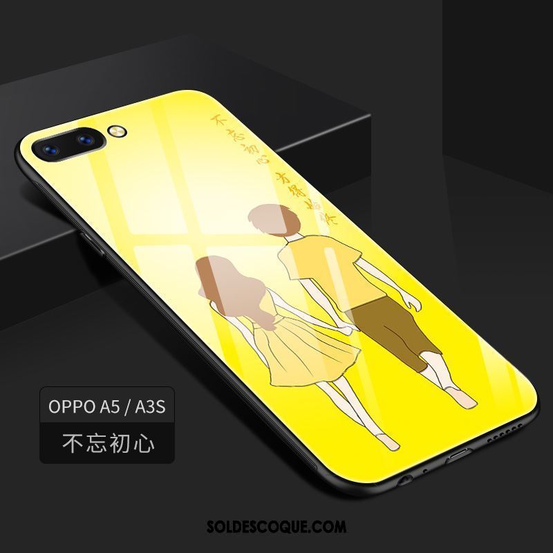 Coque Oppo A3s Verre Verre Trempé Téléphone Portable Nouveau Silicone Soldes