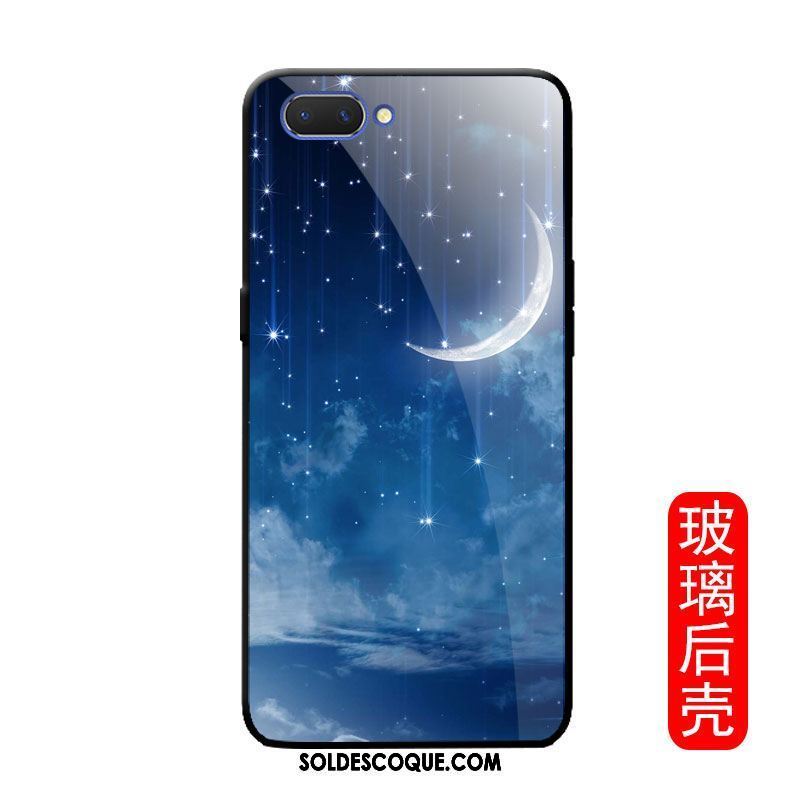 Coque Oppo A3s Étui Brillant Protection Verre Bleu En Ligne