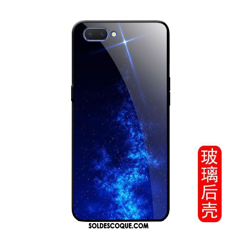 Coque Oppo A3s Étui Brillant Protection Verre Bleu En Ligne