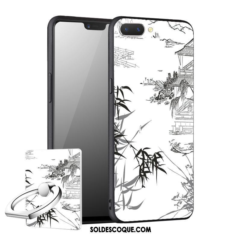 Coque Oppo A3s Étui Silicone Délavé En Daim Téléphone Portable Protection En Vente