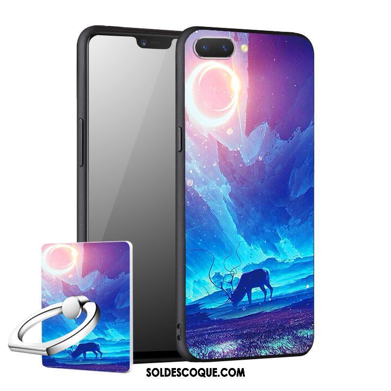 Coque Oppo A3s Étui Silicone Délavé En Daim Téléphone Portable Protection En Vente