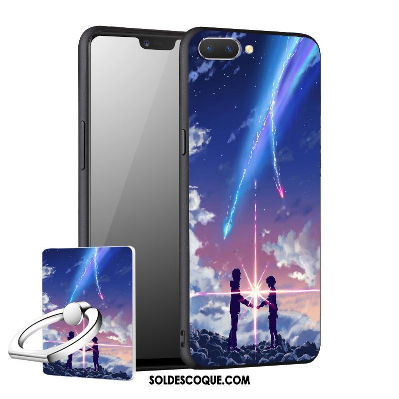 Coque Oppo A3s Étui Silicone Délavé En Daim Téléphone Portable Protection En Vente