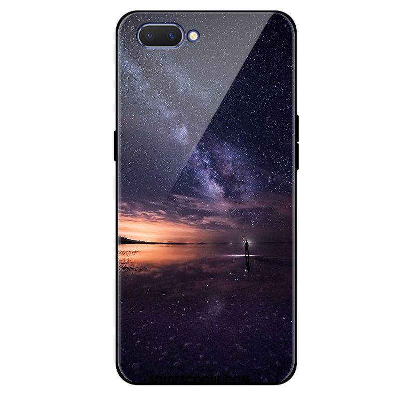 Coque Oppo A3s Étui Violet Miroir Fluide Doux Tout Compris Pas Cher