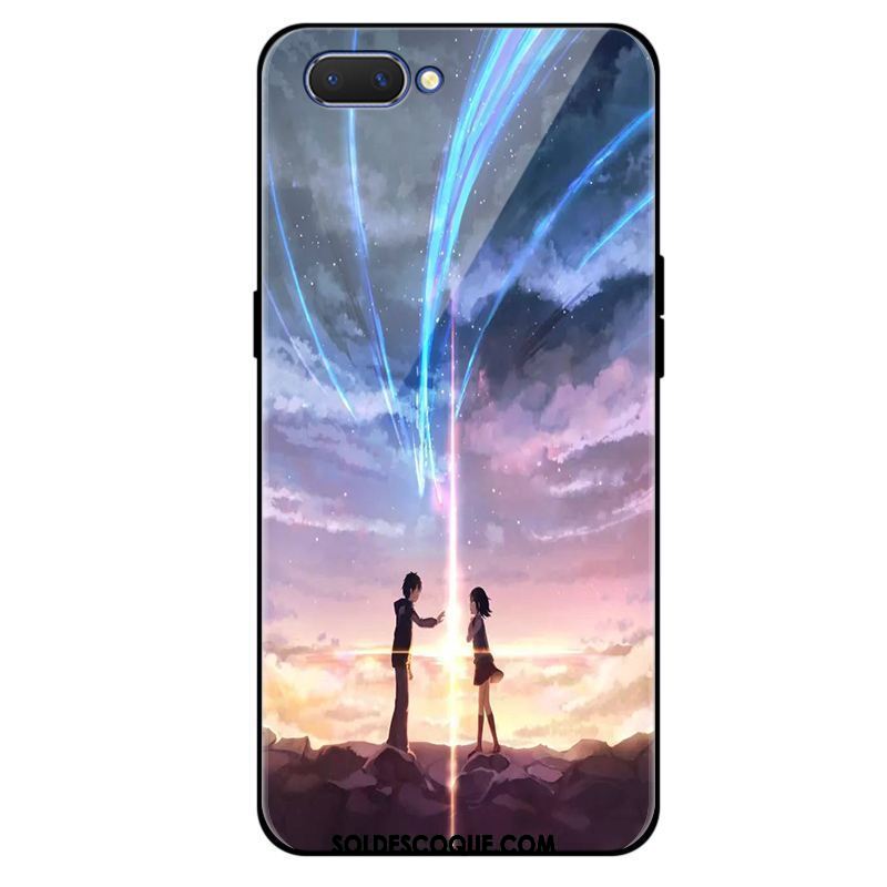 Coque Oppo A3s Étui Violet Miroir Fluide Doux Tout Compris Pas Cher