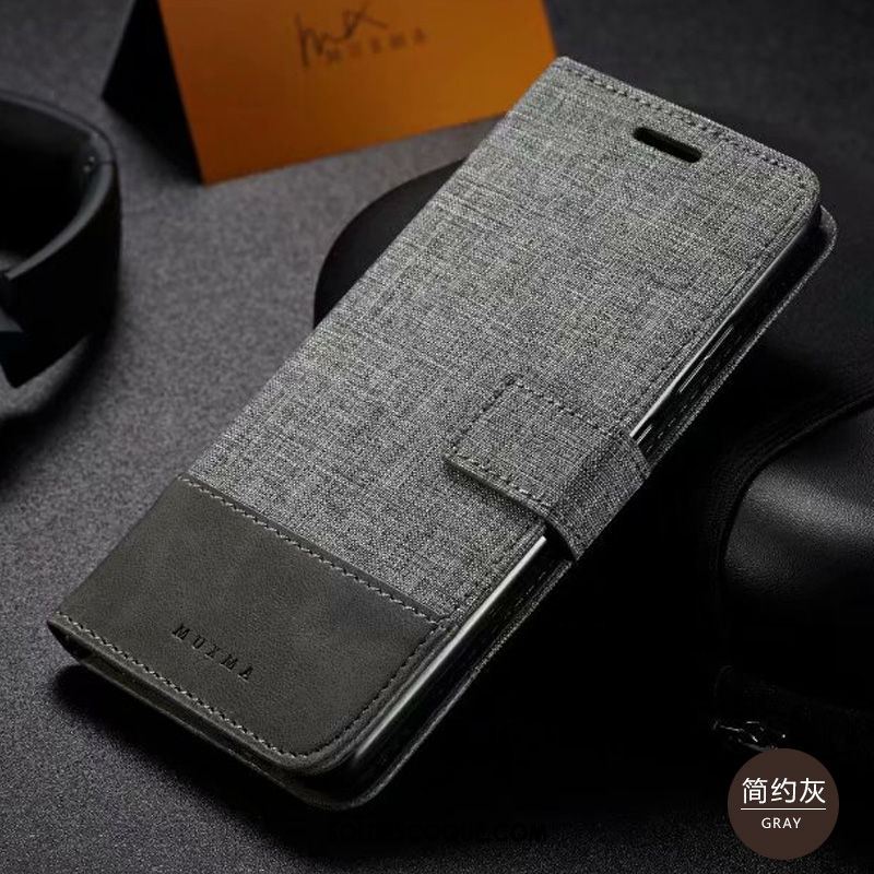 Coque Oppo A5 2020 Clamshell Carte Toile Étui En Cuir Téléphone Portable Pas Cher