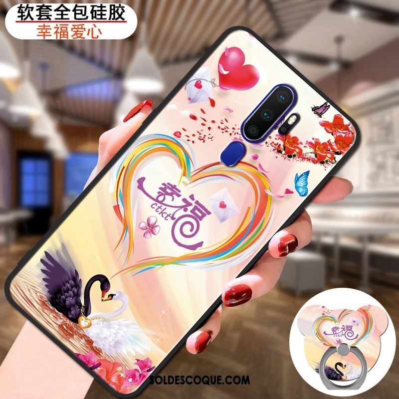 Coque Oppo A5 2020 Personnalité Amoureux Étui Anneau Téléphone Portable Pas Cher