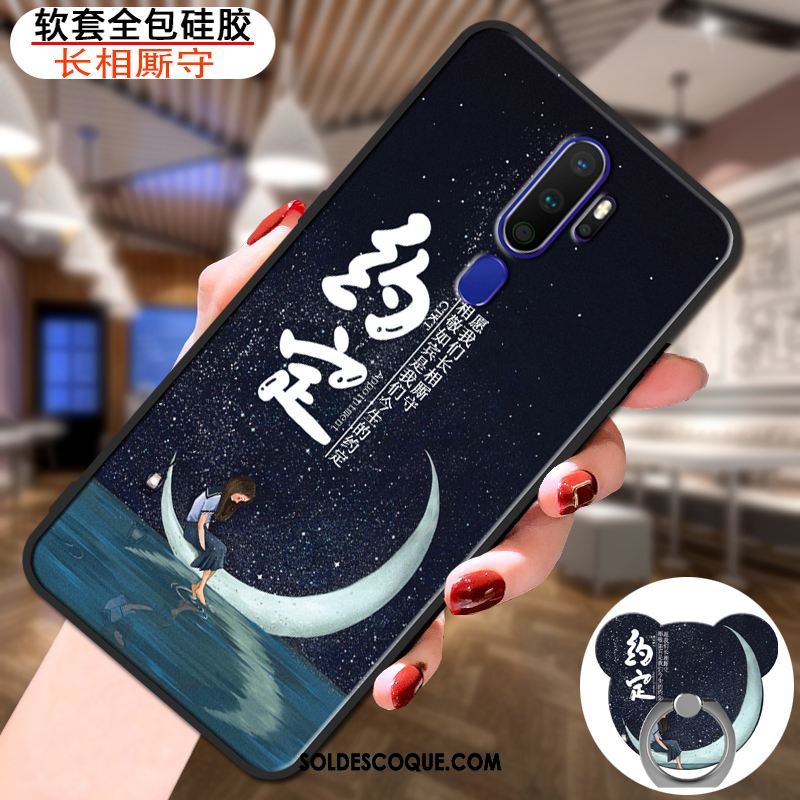 Coque Oppo A5 2020 Personnalité Amoureux Étui Anneau Téléphone Portable Pas Cher