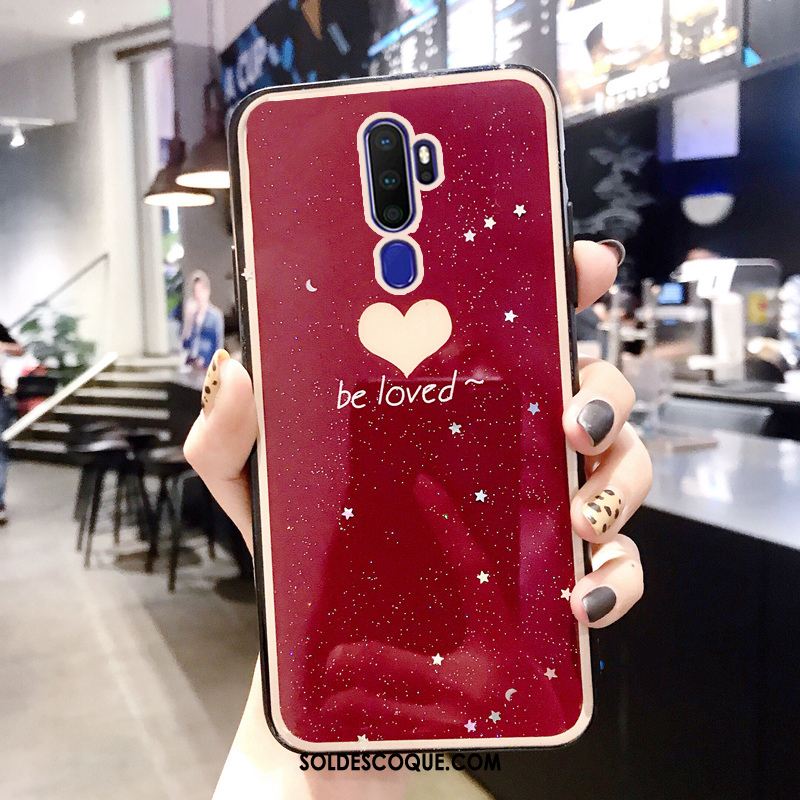 Coque Oppo A5 2020 Tout Compris Amour Net Rouge Téléphone Portable Silicone Soldes