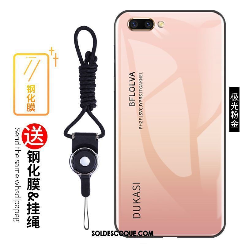 Coque Oppo A5 Créatif Délavé En Daim Miroir Protection Net Rouge Pas Cher