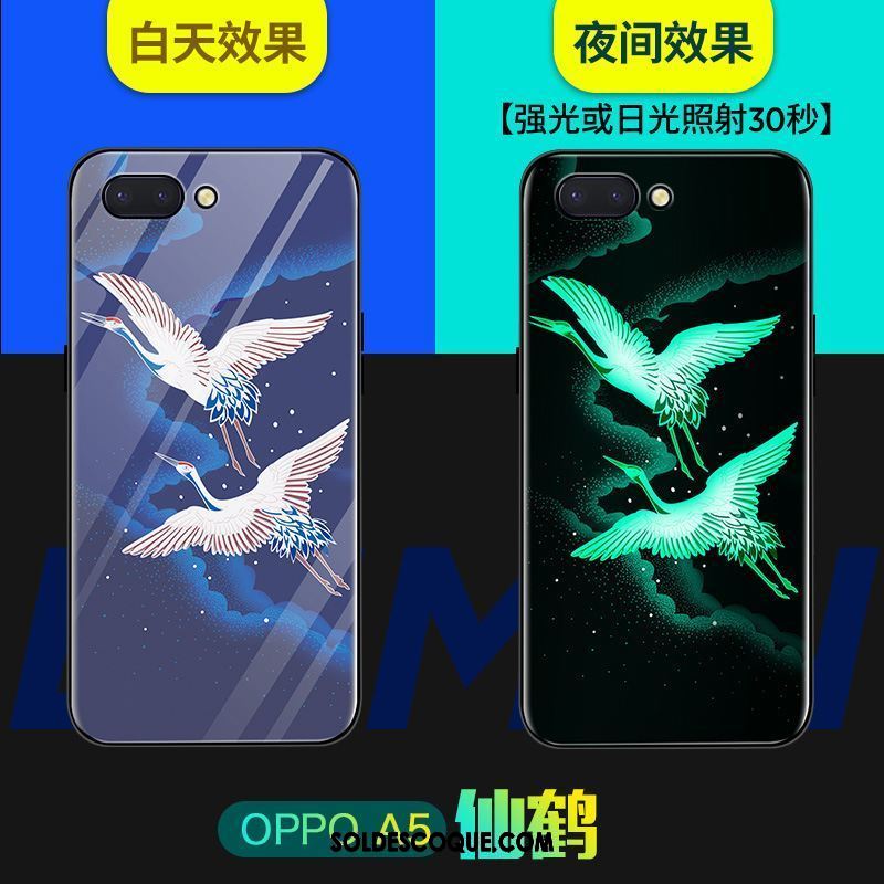 Coque Oppo A5 Créatif Net Rouge Incassable Couvercle Arrière Lumineuses En Vente