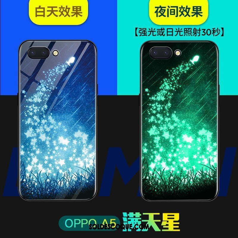 Coque Oppo A5 Créatif Net Rouge Incassable Couvercle Arrière Lumineuses En Vente