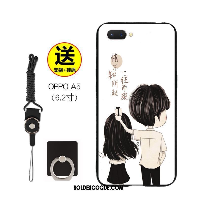 Coque Oppo A5 Délavé En Daim Net Rouge Téléphone Portable Tout Compris Dessin Animé Pas Cher