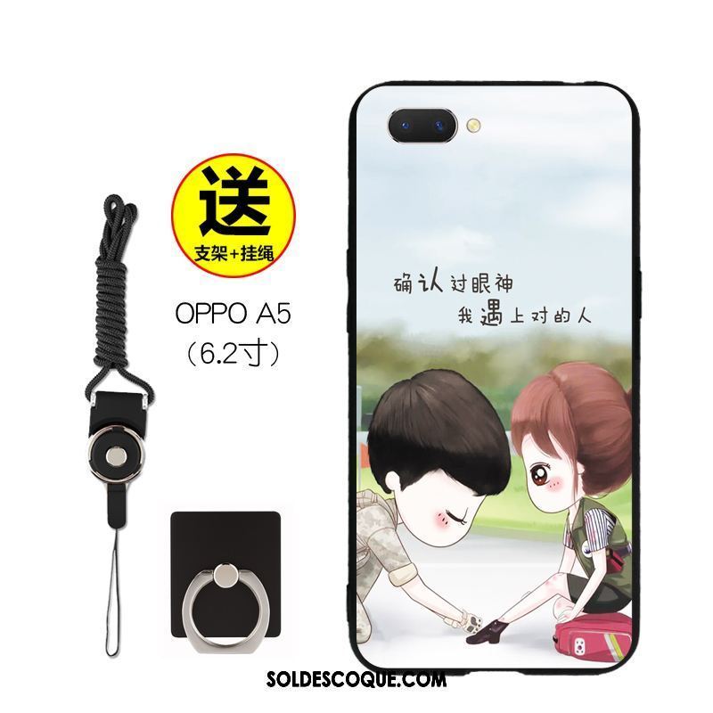 Coque Oppo A5 Délavé En Daim Net Rouge Téléphone Portable Tout Compris Dessin Animé Pas Cher