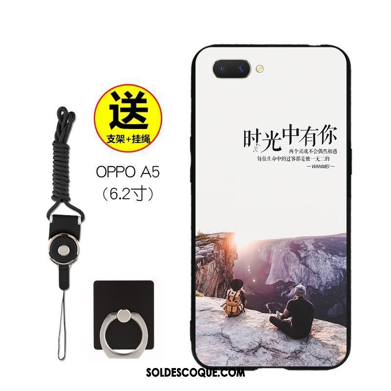 Coque Oppo A5 Délavé En Daim Net Rouge Téléphone Portable Tout Compris Dessin Animé Pas Cher