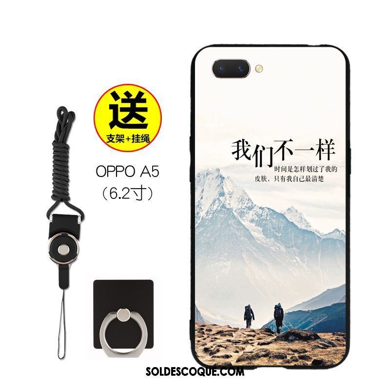 Coque Oppo A5 Délavé En Daim Net Rouge Téléphone Portable Tout Compris Dessin Animé Pas Cher