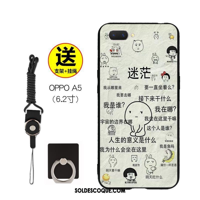 Coque Oppo A5 Délavé En Daim Net Rouge Téléphone Portable Tout Compris Dessin Animé Pas Cher