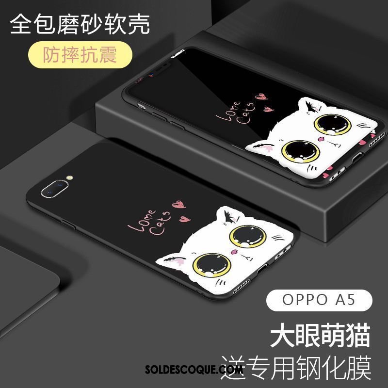 Coque Oppo A5 Net Rouge Fluide Doux Personnalité Rose Tendance En Ligne