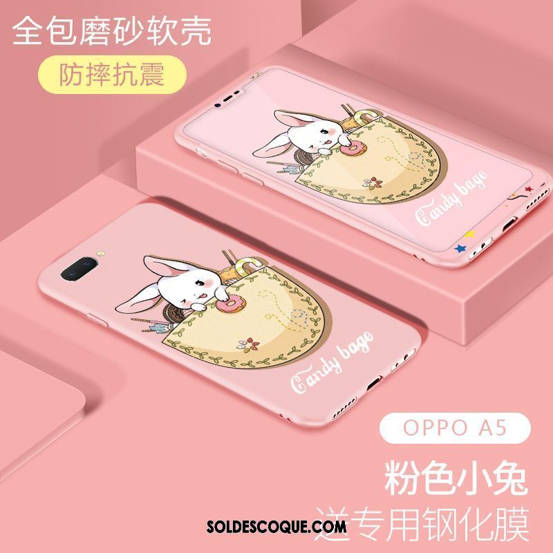 Coque Oppo A5 Net Rouge Fluide Doux Personnalité Rose Tendance En Ligne