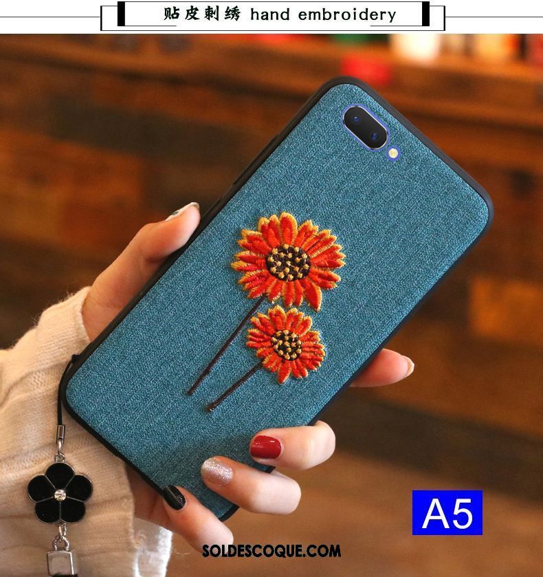 Coque Oppo A5 Style Chinois Silicone Incassable Téléphone Portable Bleu En Vente