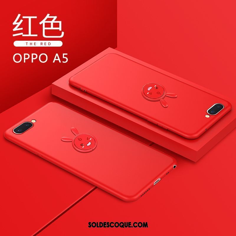 Coque Oppo A5 Téléphone Portable Cou Suspendu Net Rouge Protection Silicone Pas Cher