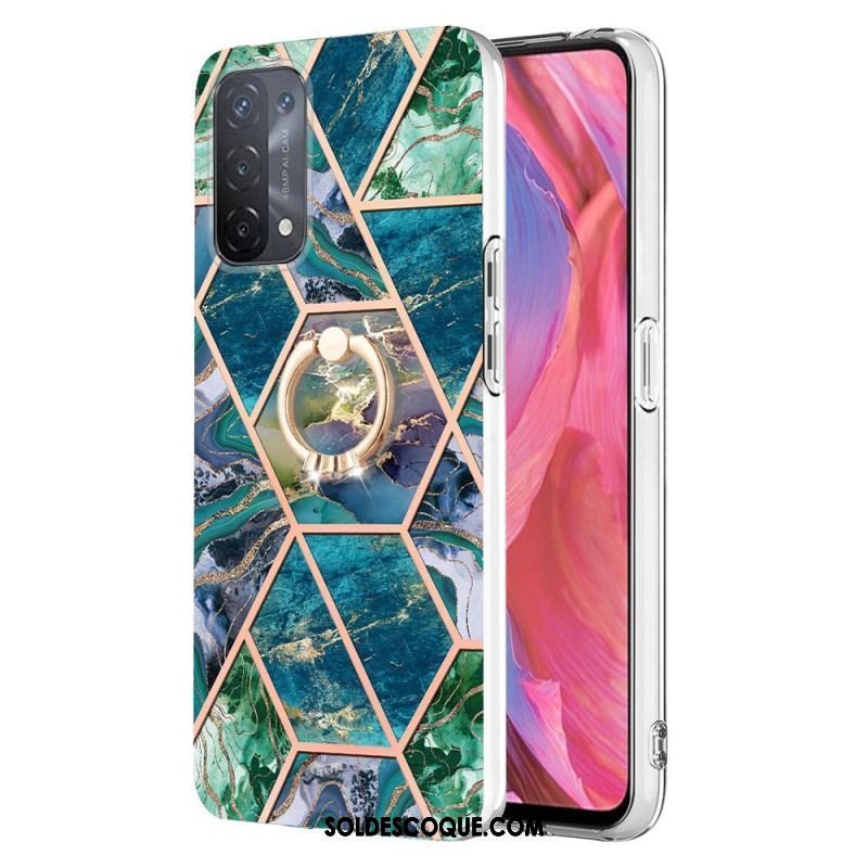 Coque Oppo A54 5G / A74 5G Marbre avec Anneau-Support