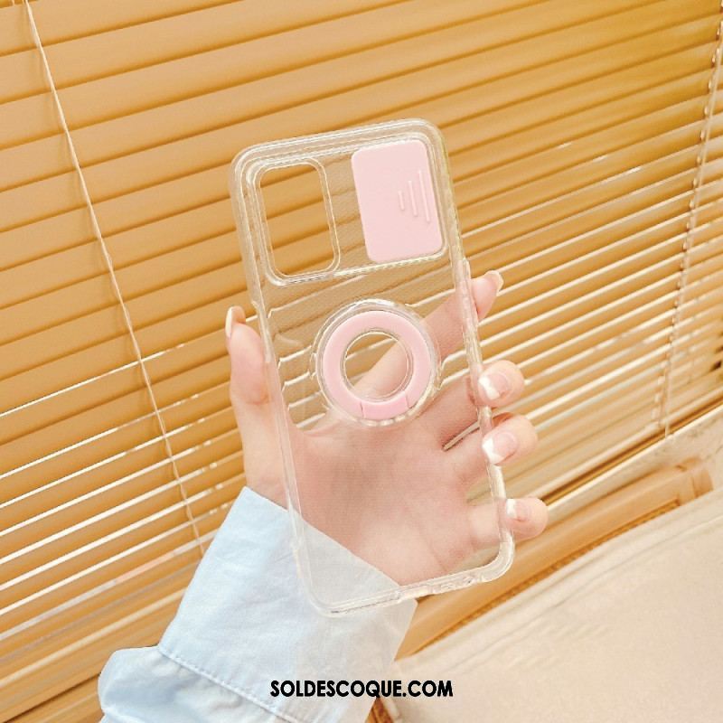 Coque Oppo A54 5G / A74 5G Transparente avec Anneau-Support