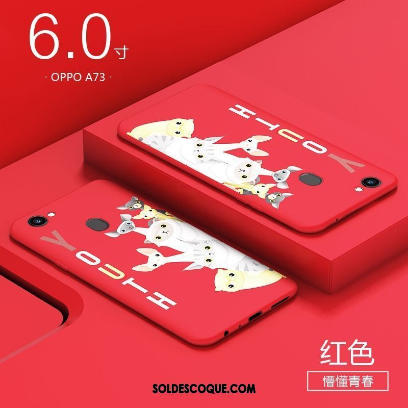 Coque Oppo A73 Créatif Personnalité Rouge Protection Fluide Doux Soldes