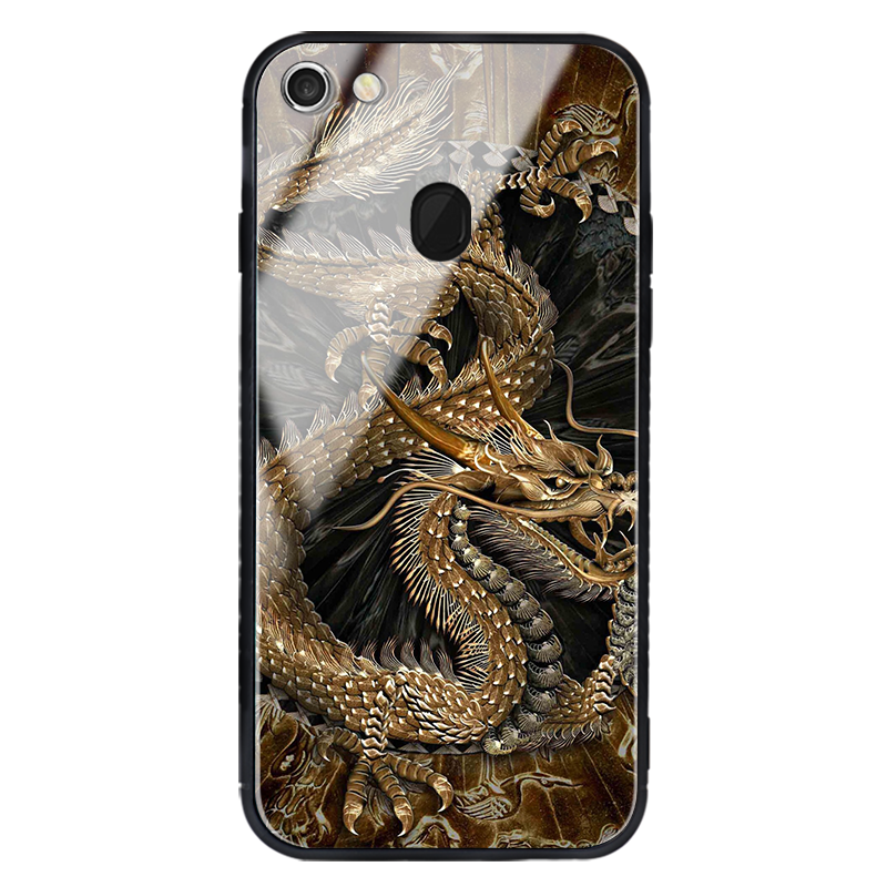 Coque Oppo A73 Incassable Dragon Verre Or Antidérapant Pas Cher