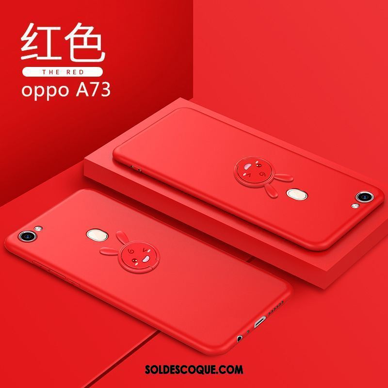 Coque Oppo A73 Rose Anneau Créatif Silicone Dessin Animé Housse France