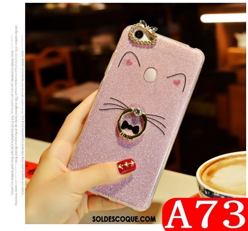 Coque Oppo A73 Rose Fluide Doux Tout Compris Strass Silicone En Ligne