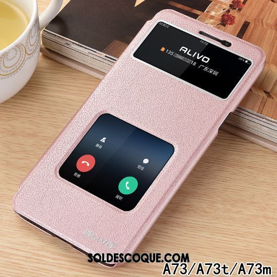 Coque Oppo A73 Rose Ouvrir La Fenêtre Téléphone Portable Protection Étui Soldes