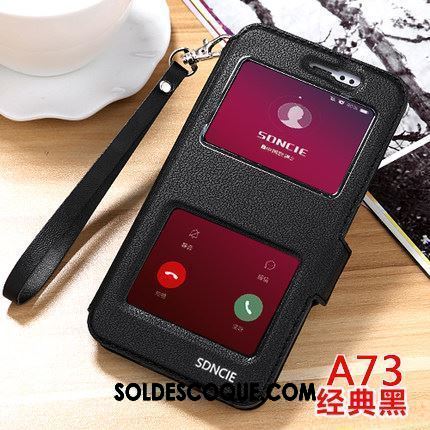 Coque Oppo A73 Rouge Ornements Suspendus Étui En Cuir Téléphone Portable En Vente