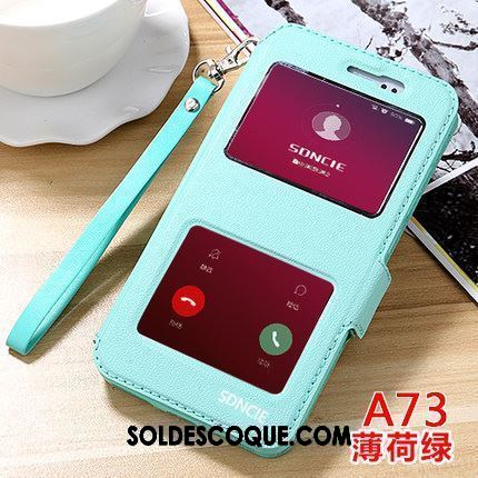 Coque Oppo A73 Rouge Ornements Suspendus Étui En Cuir Téléphone Portable En Vente